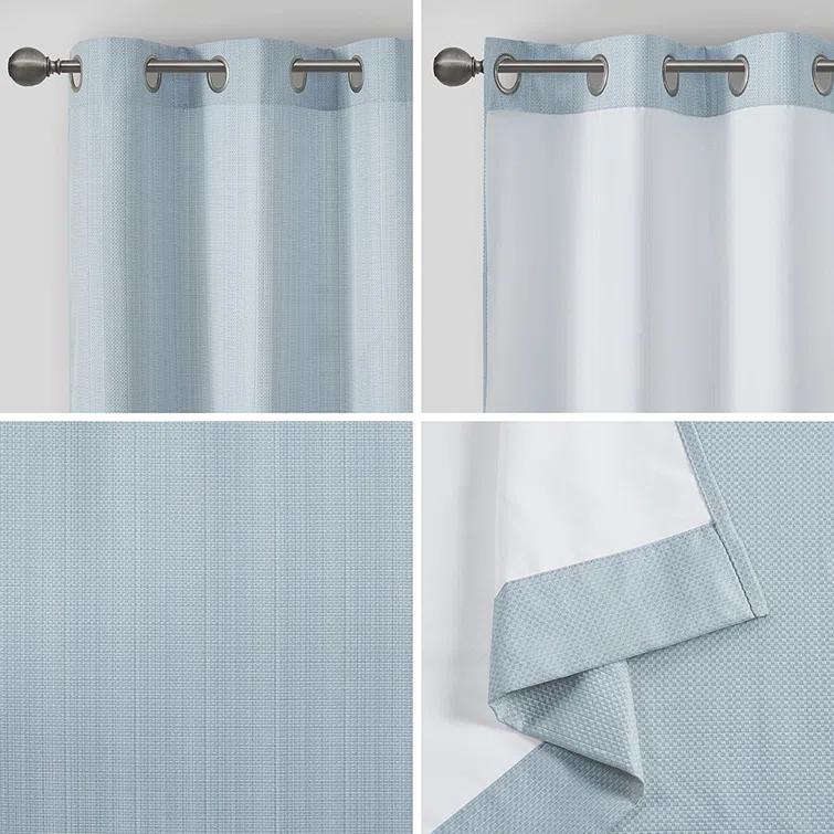 Madison Park Galen Basketweave Room Darkening Curtain Panel Pair (Set of 2)
