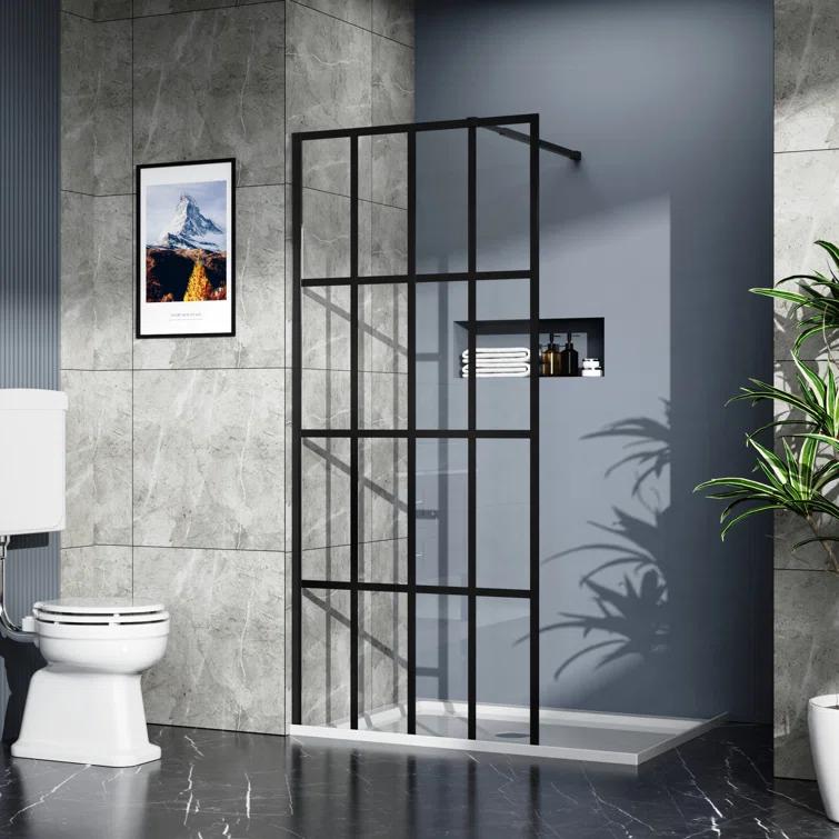 LIYU Goodyo 34" X 72" Shower Door Walk-in Black Finish LIYU-XX-W122346711