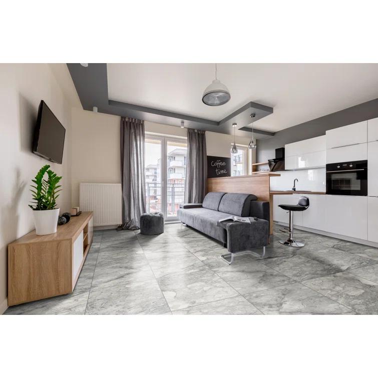 Ackland Zola 24 in. x 24 in. Matte Porcelain Marble Look Floor and Wall Tile