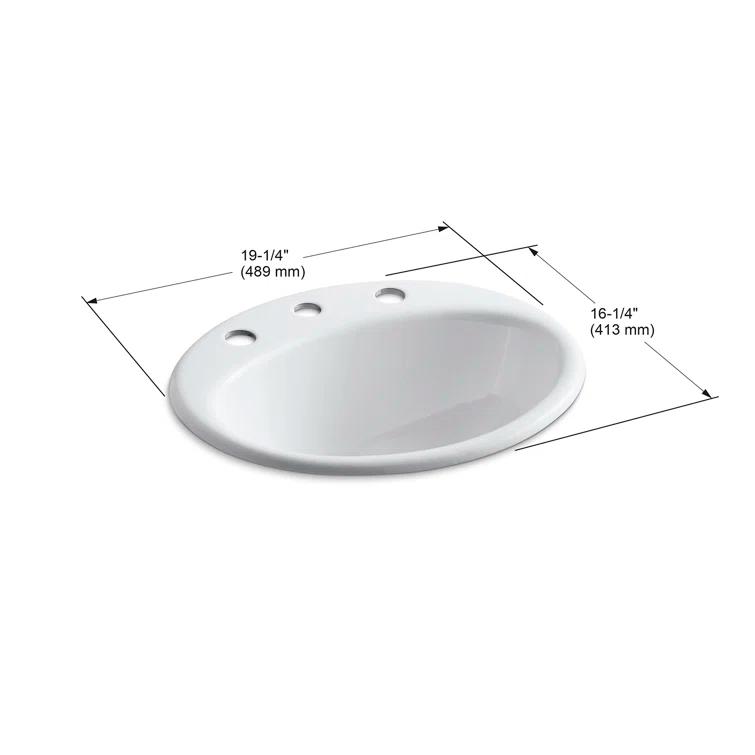 Farmington Self Rimming Bathroom Sink with Center