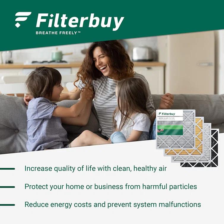 Filterbuy Filterbuy 18x24x4 Air Filter MERV 8, Pleated HVAC AC Furnace Filters Replacement (Set of 5)