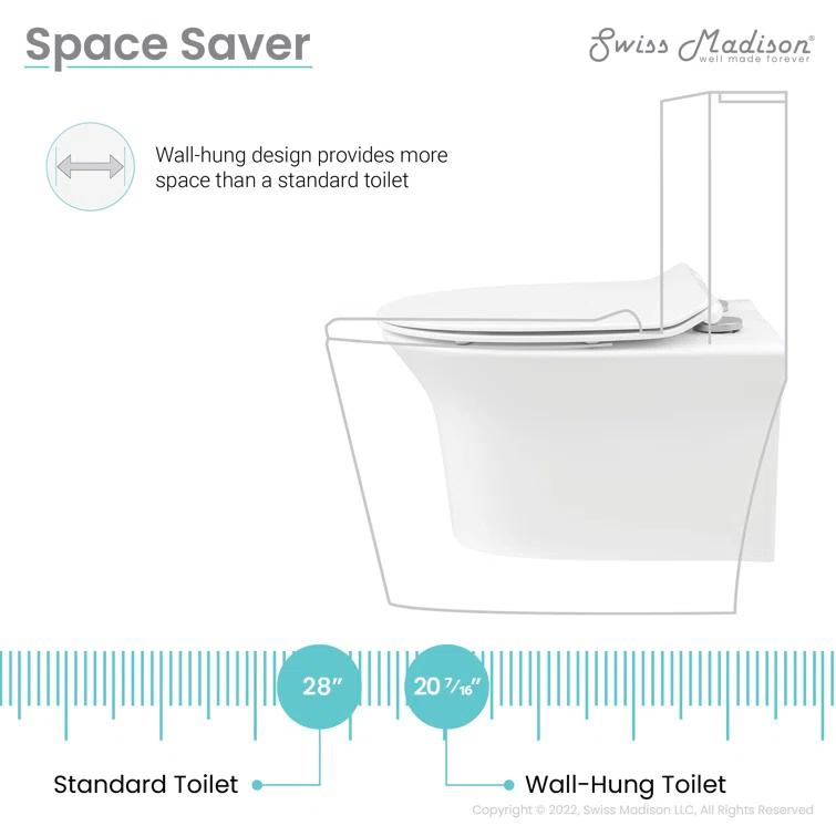 Cascade Wall-Hung Elongated Toilet Bowl