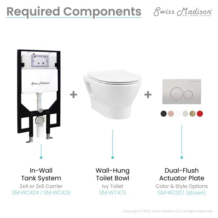 Ivy II Wall-Hung Elongated Toilet Bowl