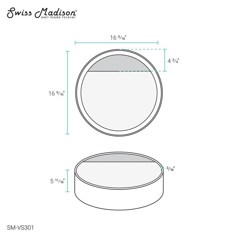 Beau 16.5" Round Vessel Bathroom Sink