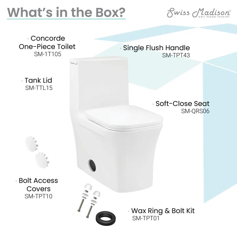 Concorde One-Piece Square Toilet Dual-Flush 1.1/1.6 gpf
