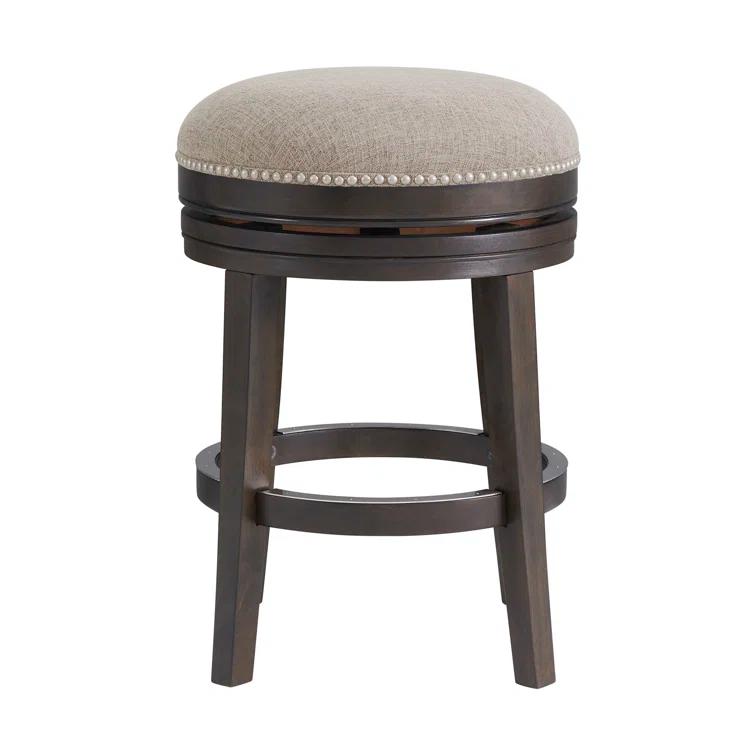 Clara Solid Rubber Wood Swivel Counter And Bar Stool