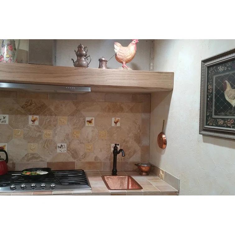 17" Rectangle Hammered Copper Bathroom Sink