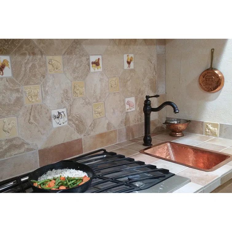17" Rectangle Hammered Copper Bathroom Sink