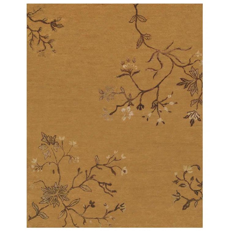 Feizy Cordonnet Transitional Floral & Botanical, Brown/Orange, 7'9" x 9'9" Area Rug Easy Care Stain Resistant Water Resistant Casual Design Carpet for Living Dining Bed Room