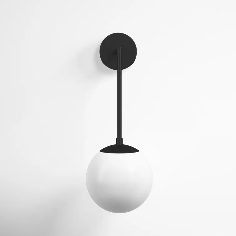 Nathanson Single Light Glass Dimmable Armed Sconce