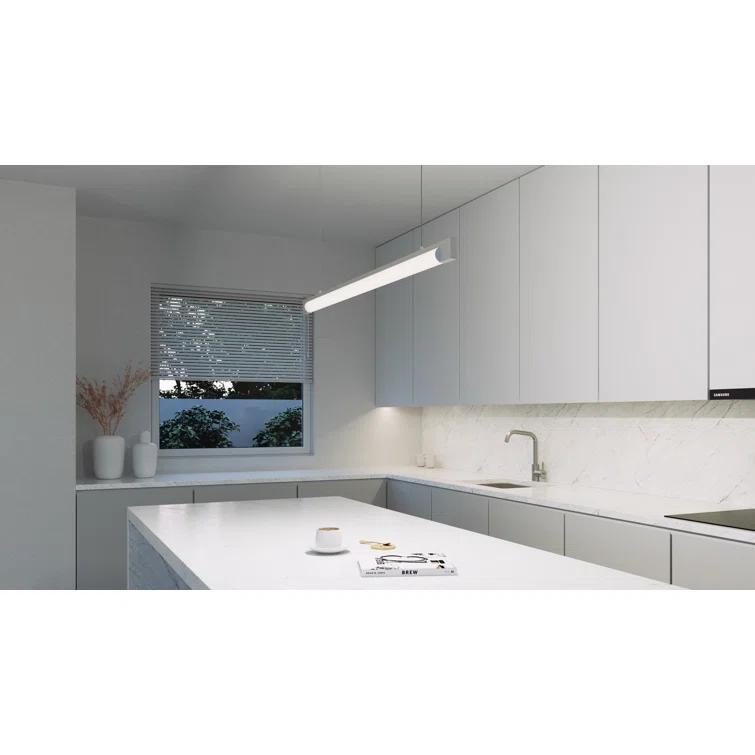 44-Inch Modern White Aluminum LED Indoor/Outdoor Pendant
