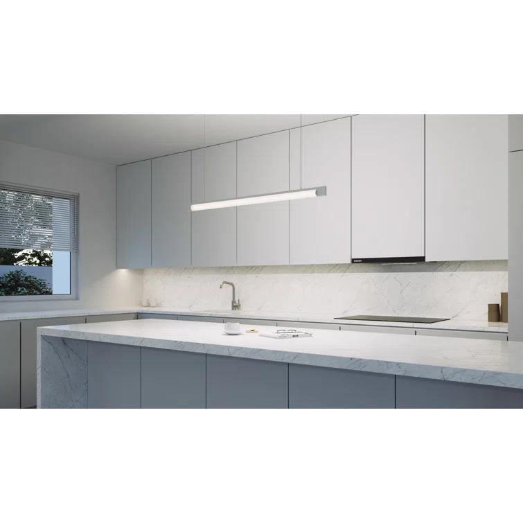 44-Inch Modern White Aluminum LED Indoor/Outdoor Pendant