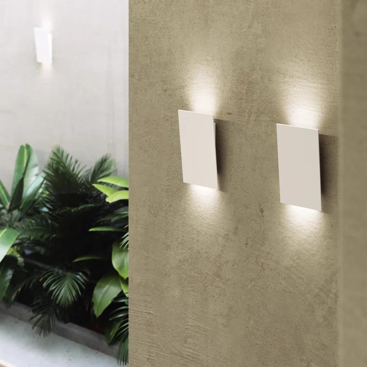 Darcia Angled Plane Narrow LED Wall Sconce - Textured White