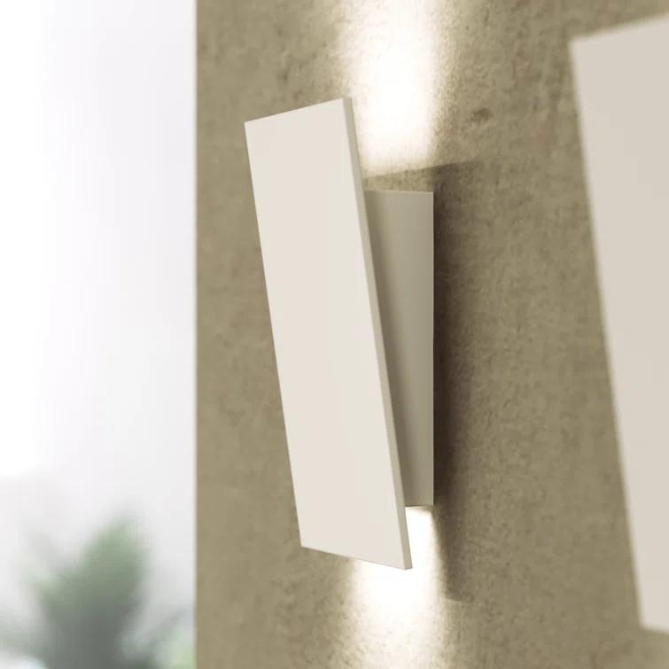 Darcia Angled Plane Narrow LED Wall Sconce - Textured White