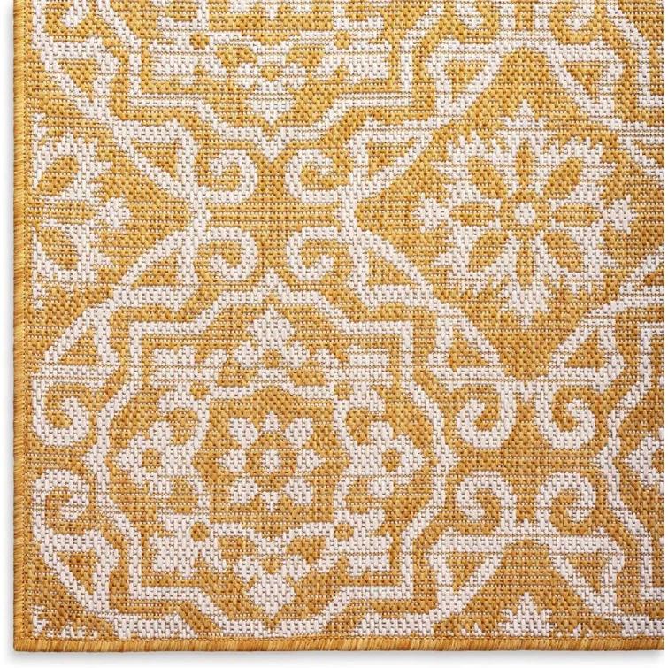 Nicole Miller New York Patio Country Danica Geometric Indoor/Outdoor Area Rug, Yellow/White