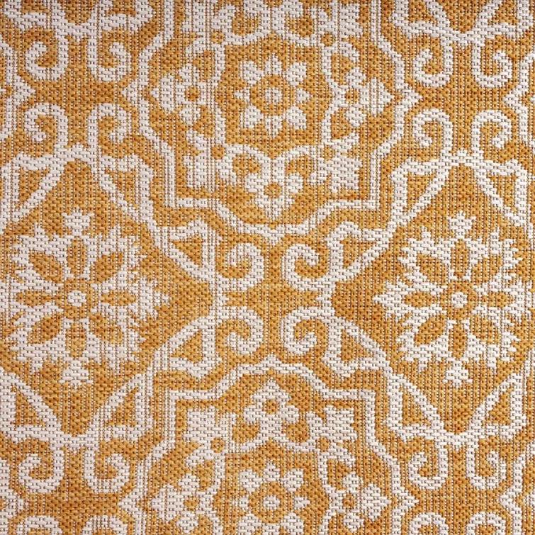 Nicole Miller New York Patio Country Danica Geometric Indoor/Outdoor Area Rug, Yellow/White