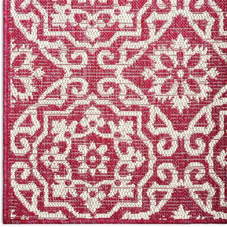 Nicole Miller New York Patio Country Danica Geometric Indoor/Outdoor Area Rug, Pink/Ivory