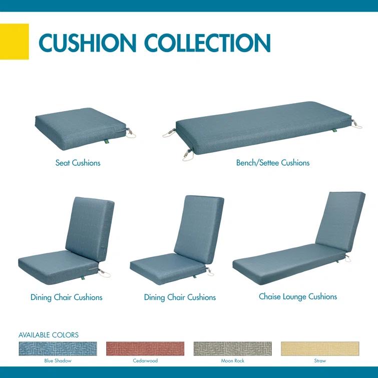 Weekend Patio Dining Seat Cushions, 17 x 17 x 3 Inch