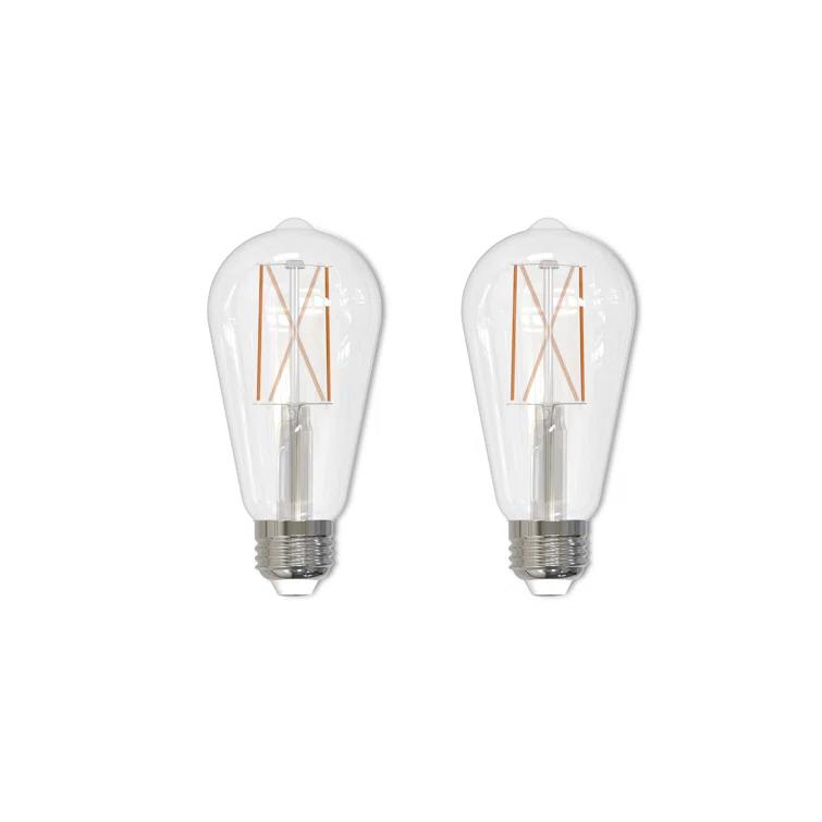 Bulbrite Industries 861424 60 Watt Equivalent ST18 E26/Medium (Standard) Dimmable 3000K LED Bulb (Set of 2)