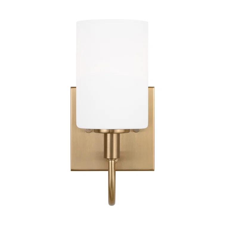 Satin Brass Oak Moore Dimmable 1-Light Bath Sconce
