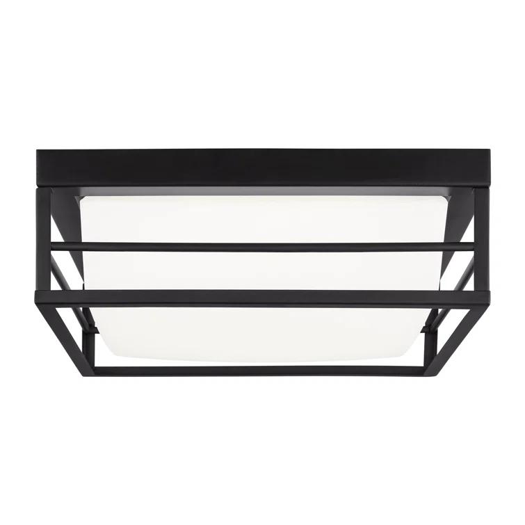 Generation Lighting Dearborn 1.0 -Light 12.0-in Matte Black Flush Mount Light