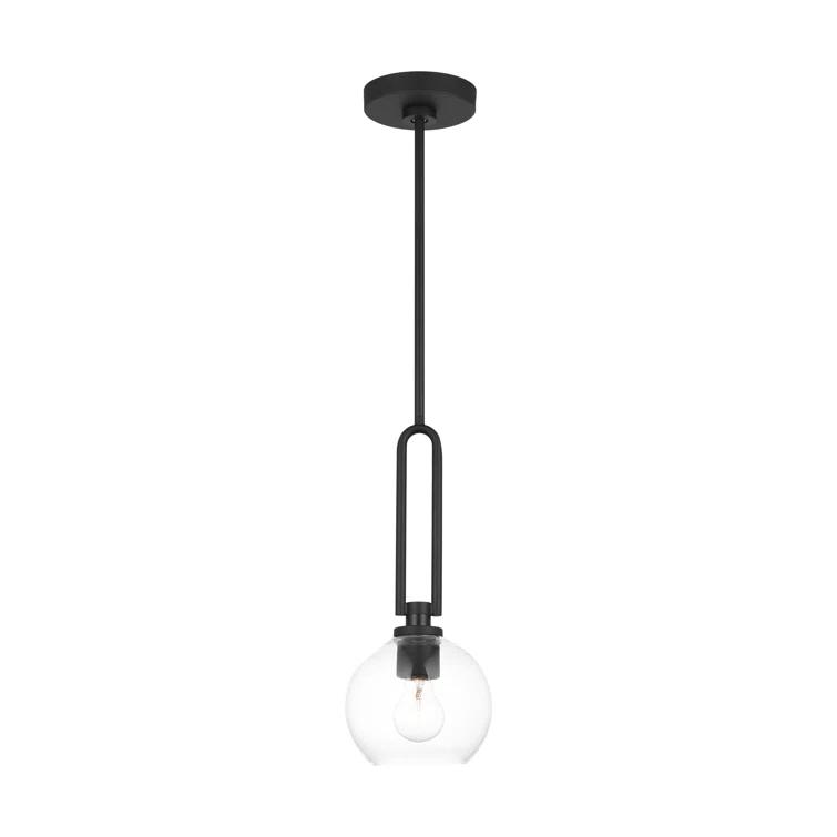 Codyn 1-Light Midnight Black Statement Mini Pendant Light with Clear Glass Shade