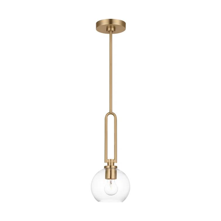 Codyn Satin Brass Mini Globe 1-Light Indoor/Outdoor Pendant