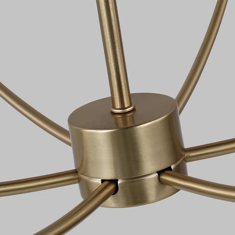 Elegant Satin Brass 9-Light Incandescent Chandelier with Clear Accents