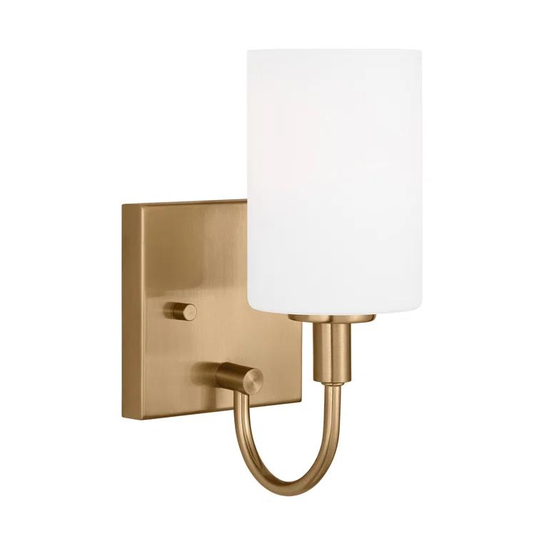 Satin Brass Oak Moore Dimmable 1-Light Bath Sconce