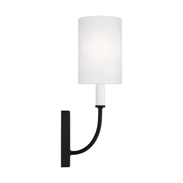Midnight Black and White Linen Wall Sconce