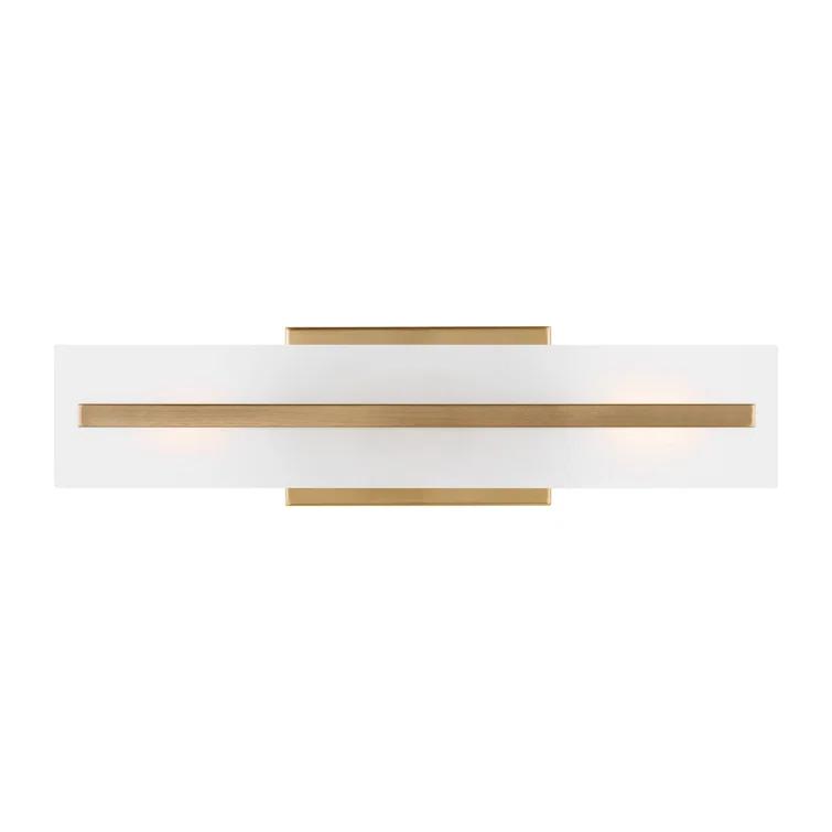 Dex Satin Brass Energy Star 2-Light Vanity with Etched Glass