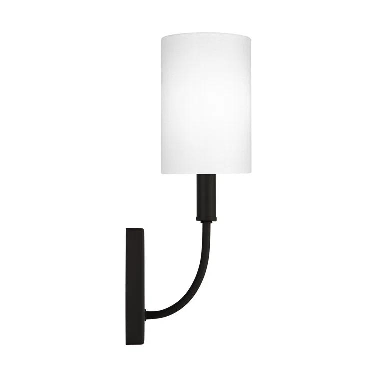 Midnight Black and White Linen Wall Sconce