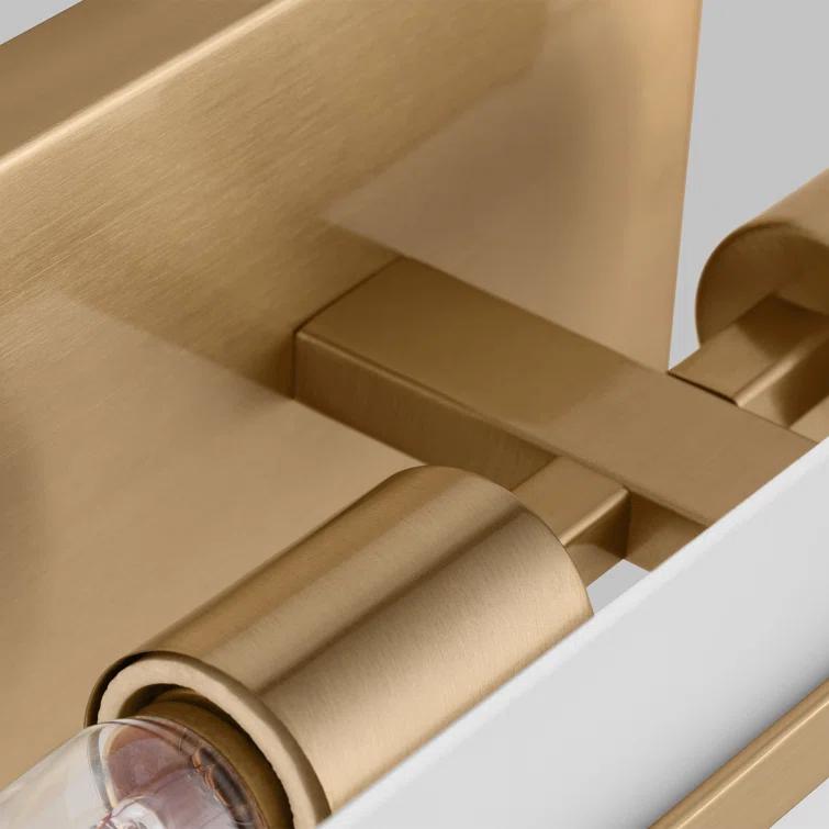 Dex Satin Brass Energy Star 2-Light Vanity with Etched Glass