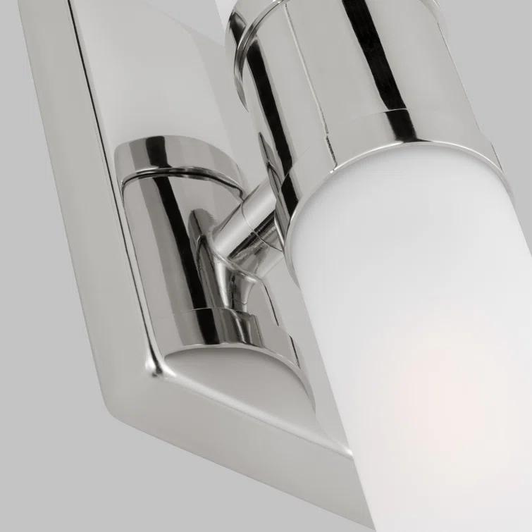 Keaton Chrome 2-Light Dimmable Bath Vanity with Satin Etched Glass