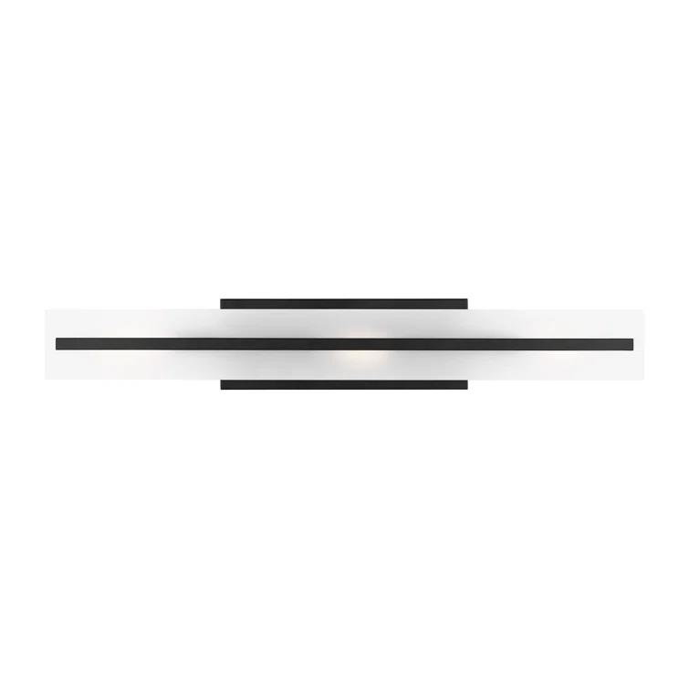 Midnight Black Satin Etched Glass 3-Light Vanity Fixture