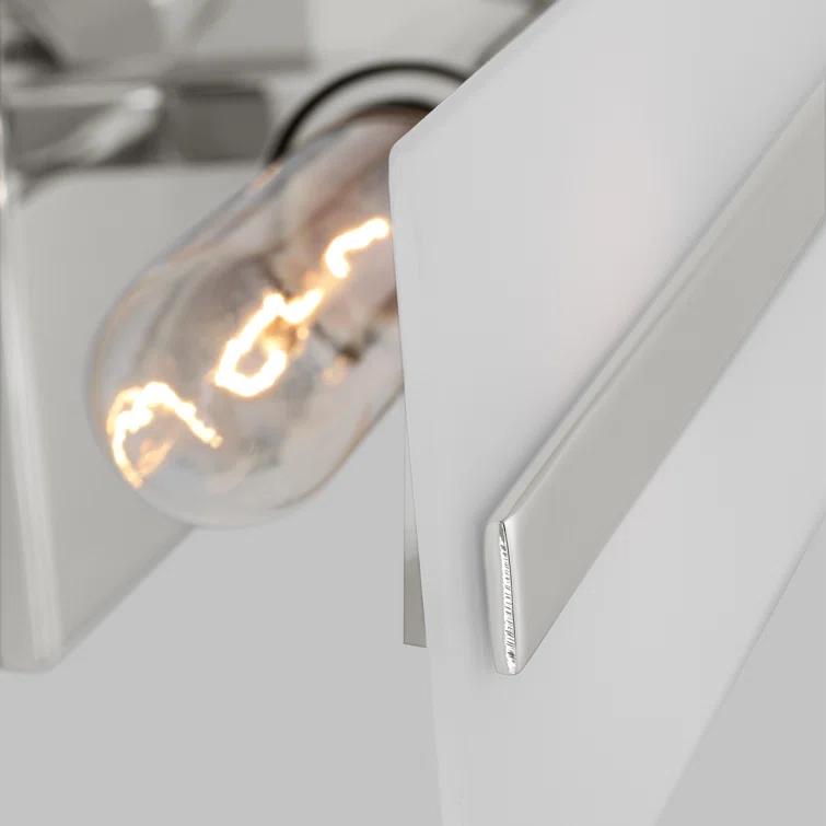Dex Chrome 2-Light Outdoor Vanity with Satin Etched Glass