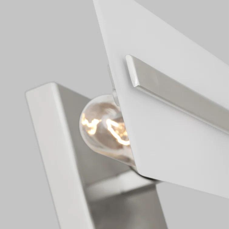 Modern Brushed Nickel 2-Light Bath Vanity with Satin Etched Glass