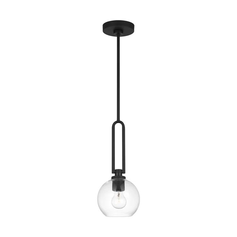 Codyn 1-Light Midnight Black Statement Mini Pendant Light with Clear Glass Shade