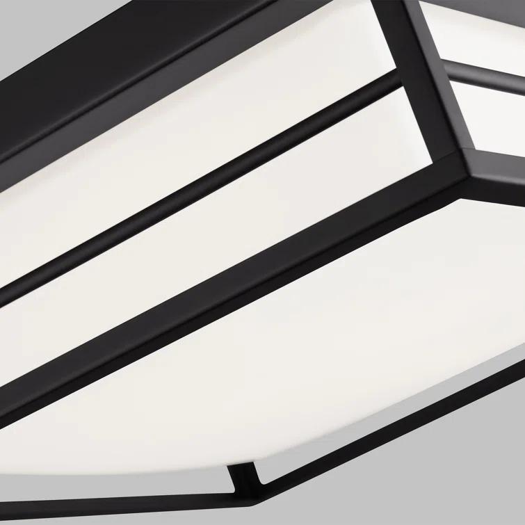 Generation Lighting Dearborn 1.0 -Light 12.0-in Matte Black Flush Mount Light