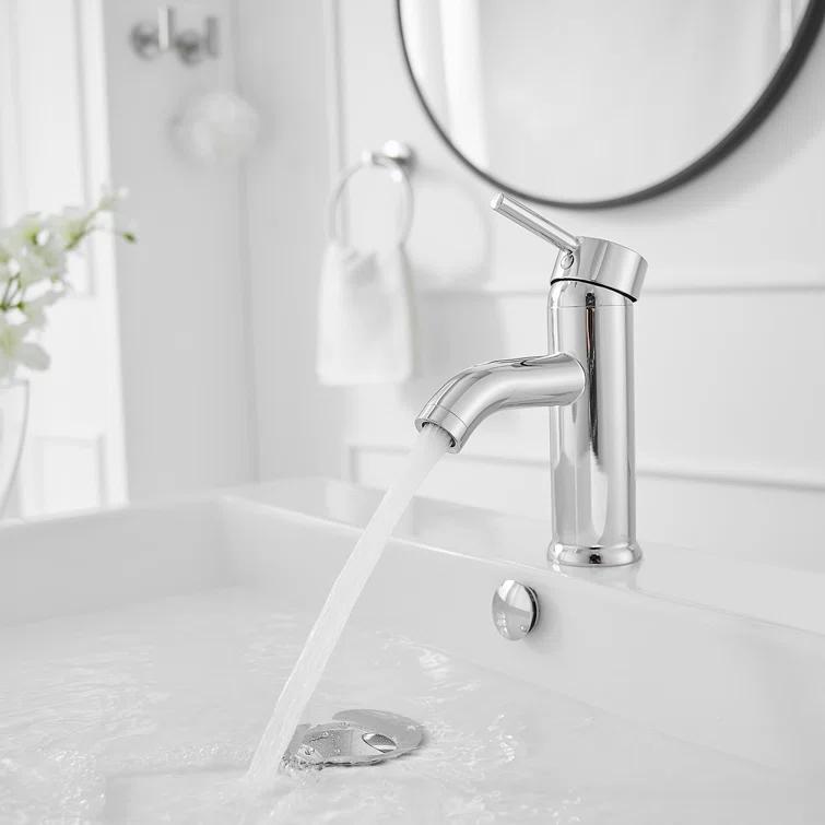 Single-Hole Single-handle Bathroom Faucet with Drain Assembly