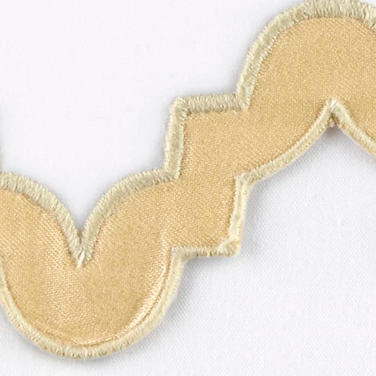 Aziza 600 Thread Count Embellished Cotton Sham - Champagne