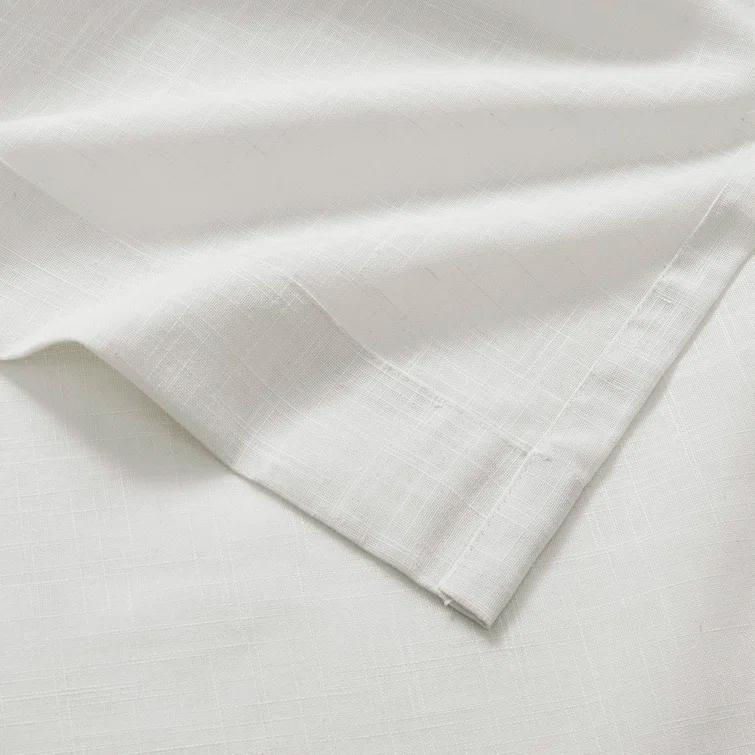 Madison Park Kyler White Linen Blend Light Filtering Curtain Panel Pair 52x84" (Set of 2)