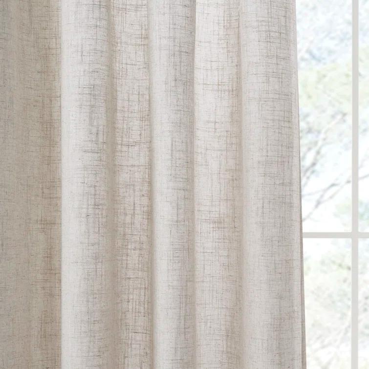 Madison Park Kyler Natural Linen Blend Light Filtering Curtain Panel Pair 52x84" (Set of 2)