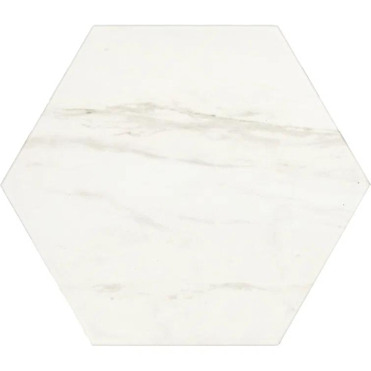 Daltile Perpetuo 8" X 9" Hexagon Porcelain Marble Look Wall & Floor Tile