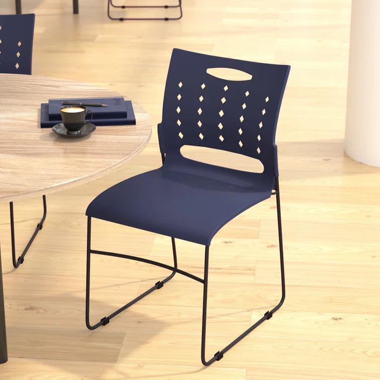 Heidi 881 lb. Capacity Sled Base Stack Chair with Air-Vent Back (Set of 5)