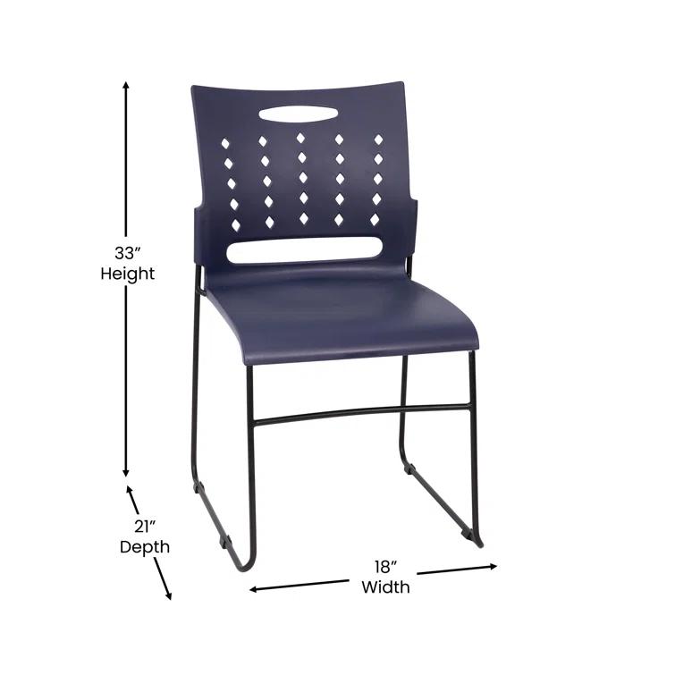 Heidi 881 lb. Capacity Sled Base Stack Chair with Air-Vent Back (Set of 5)
