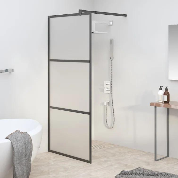 VidaXL 151877 VidaXL Walk-in Shower Wall 35.4" x 76.8" Frosted ESG Glass
