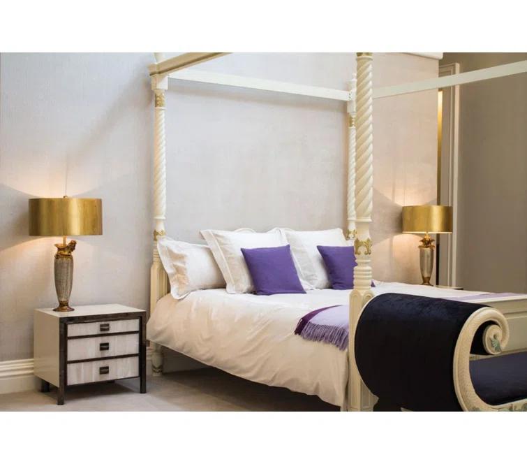 Lucas McKearn Bienville Table Lamp in Gold and Silver with Gold Drum Shade