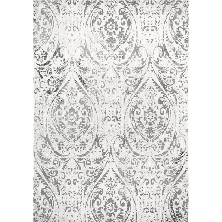 Nicole Miller New York Patio Sofia Juniper Transitional Paisley Indoor/Outdoor Area Rug, Ivory/Gray