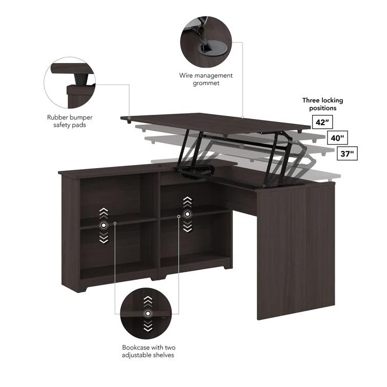 Almita 52'' Adjustable (sit to stand) Corner Desk